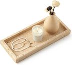 Real Natural Small Travertine Tray for Bathroom, Vanity, Kitchen Counter by Zilukar