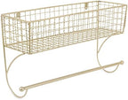 DII Rustic Bathroom Décor, Metal Storage, Large Towel Bar, Gold by DII