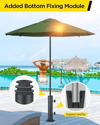 Patio Umbrella Stand Base - Reinforced Heavy Duty Outdoor Umbrella Holder and Clamp on Decks, Deck Umbrella Mount in Patio and Courtyard (Enhanced) - Image 3