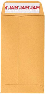 JAM PAPER #6 Coin Business Envelopes with Peel and Seal Closure - 3 3/8 x 6 - Brown Kraft Manila - Bulk 250/Box - Image 2