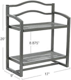 Household Essentials 2-Tier Metal Wall Mount Bathroom Storage Rack, Silver - Image 2