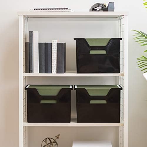 IRIS USA 4-Pack Large Desktop File Box with Open Lid, Black - Image 5