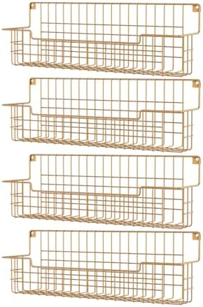 Spice Rack Wall Mount, 4 Pack Spice Organizer, Gold by AURIKAR