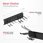TIDYME Garage Wall Organizer, Shovel Holder Wall Mount, 96" Double Hooks - Image 3