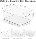 12 Pack Clear Plastic Storage Bins, Pantry Organizers and Storage, Multi-Use Clear Pantry Organizer Bins Storage Containers with Handles for Kitchen, Bathroom, Freezer, Cabinet, Office - Image 2