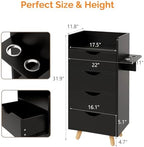 OmySalon 4 -Layer Salon Storage Cabinet,Beauty Barber Salon Styling Station Organizer Equipment,Hair Stylist Station Set with 2 Hair Dryer Holders，4 Drawers and Raised Table Legs, Black - Image 3