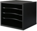 FITUEYES Wood Desk Paper Organizer for Home Office, Black - Image 7