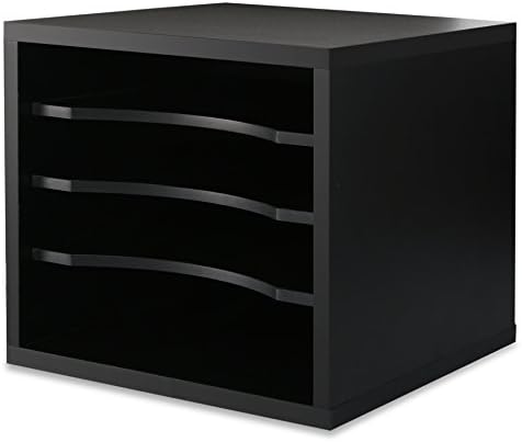 FITUEYES Wood Desk Paper Organizer for Home Office, Black - Image 7