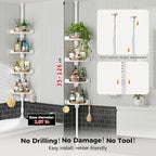 360°Rotating Corner Shower Caddy Organizer Tension Pole,Gold - Image 2