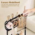 360 Rotating Makeup Vanity Organizer,Black 2-Tier Perfume Organizer - Image 3