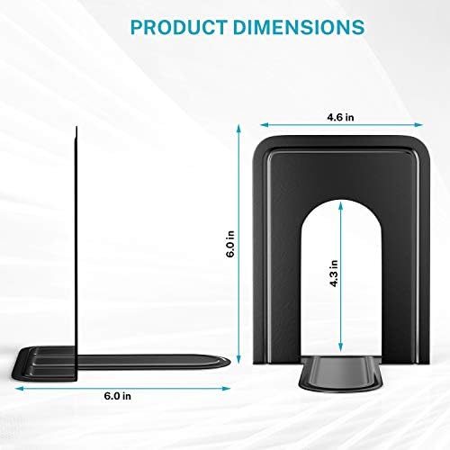 MaxGear Book Ends Universal Premium Bookends for Shelves, Non-Skid Bookend - Image 5