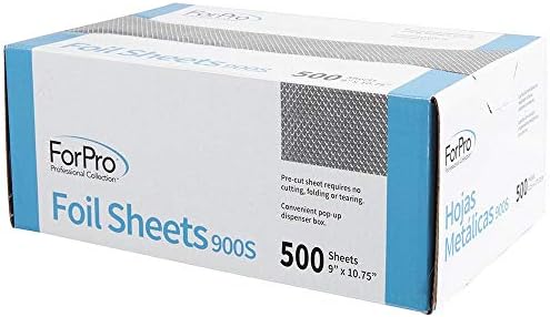 ForPro Professional Collection Embossed Foil Sheets 900S, Aluminum Foil, Pop-Up Dispenser, for Hair Color Application and Highlighting, Food Safe, 9” W x 10.75” L, 500-Count (Pack of 6) - Image 3