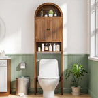Arched Over The Toilet Storage Cabinet with Acrylic Doors, Bathroom Shelf - Image 3