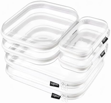 YQBRAO Clear Hard Shell Zipper Cases, Diaper Bag Organizer Pouches, White by Unknown
