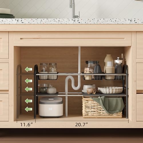 Under Sink Organizers and Storage,Expandable under cabinet organizer Shelf - Image 3