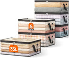 Lifewit 6 Pack Clear Clothes Storage Bags, 35L Blanket Storage with Zipper by Lifewit
