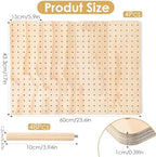4 Pcs Pegboard Drawer Organizer with 48 Pegs, 20.98x5.91 Inch Wooden Peg Board Kitchen Plate Organizer for Drawer Pegboard Storage Rack with Adjustable Peg for Tableware, Plate, Bowl, Cookware - Image 2