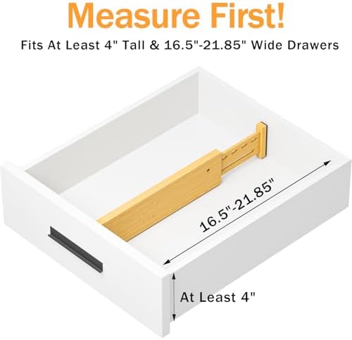 Bamboo Drawer Dividers, 4" High Drawer Organizers for Clothes/Utensils - Image 2