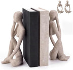 Mifoci 2 Pcs Heavy Duty Thinker Bookends Large Sandstone Book Shelves Decor by Mifoci