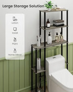 Over Toilet Shelf Organizer, 5-Tier Toilet Storage Rack with Side Racks Over The Toilet Stand for Bathroom Balcony Laundry, Grey/Black - Image 4