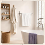 12 Inch Atomic Starburst Towel Bar, Silver Metal Bathroom Towel Rack - Image 5