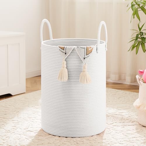 Artfeel Laundry Basket,Woven Cotton Rope Laundry Hamper,60L for Decorative Storage of Dirty Clothes,Toys and Blankets in Bathroom,Baby Room and Living Room by Artfeel