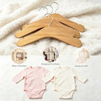 Baby Wooden Hangers 20 Pack,9.45 Inch Natural Wood Toddlers Hangers,Infant & Toddler Clothes Hangers, Small Children Kids Hanger with 360°Swivel Hook - Image 6