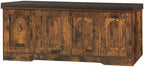 DINZI LVJ Shoe Storage Bench with Cushion, Door, Rustic Brown 47.2"LX17.7"H - Image 4