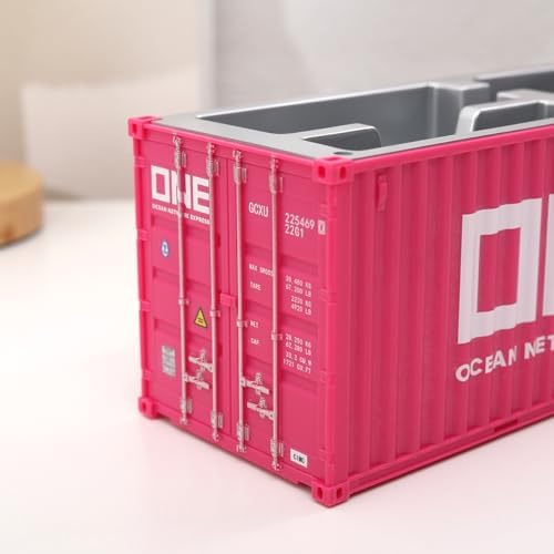 Desk Organizer Office Supplies Multi-function Shipping Container Storage Box Pen/Pencil,Business Name Cards Remote Control Holder Gray, Pen and Pencil Shipping Container Style Holders (Pink) - Image 6