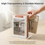 Clear Acrylic Magazine File Holder, 3 Vertical Compartments Acrylic File Organizer, Desk Document Book Holder Rack, Folder Rack Binder for Office/Documents/Classroom, Holds Magazines, Notebooks, Book - Image 4
