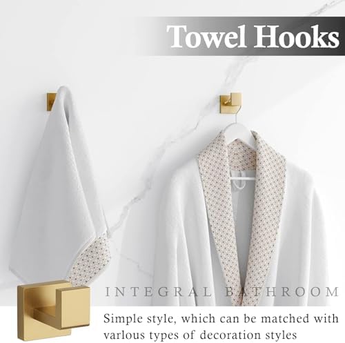 5-Piece Brushed Gold Bathroom Accessories Set 23.6 Inch Towel Bar Set. - Image 6