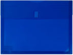 JAM PAPER Plastic Expansion Envelopes with Hook & Loop Closure - Letter Booklet - 9 3/4 x 13 with 1 Inch Expansion - Blue - 12/Pack by JAMPaper
