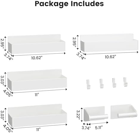 Mystozer Magnetic Spice Rack for Refrigerator White, 5 Pack - Image 2