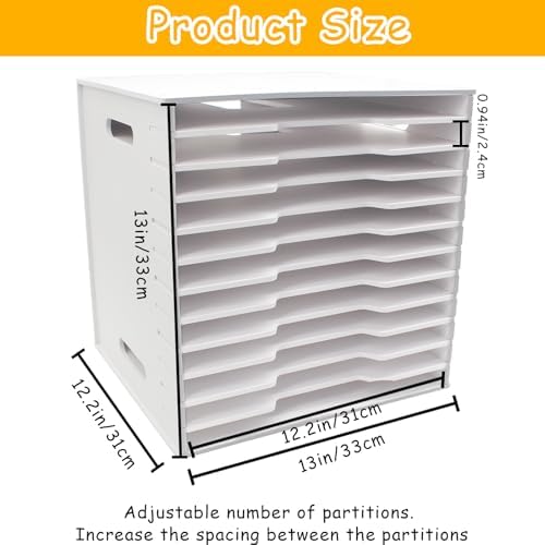 12 Tier Scrapbook Paper Organizer,13"x13" Scrapbook Paper Organizer Storage - Image 2
