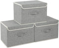 Foldable Fabric Storage Cubes with Lids,Grey 15x9.8x9.8in,3 Pack by Unknown
