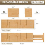 Deep Drawer Dividers For Clothes,Expandable Drawer Organizer (6, Long) - Image 3