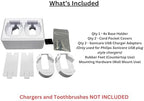 2 Slot Family Electric Toothbrush Charger Holder and Bathroom Organizer, for Select OralB and Philips Sonicare Tooth Brush Chargers (See Compatability Image), Countertop Stand or Wall-Mounted, White - Image 6