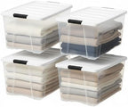 IRIS USA 72 Qt Storage Bins with Lids, 4 Pack, BPA-Free, Clear/White - Image 2