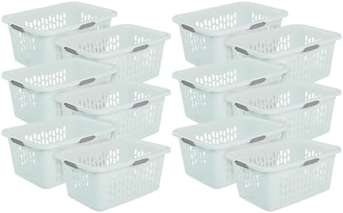 Sterilite Rectangular Laundry Basket, Plastic Clothes Hamper, 12-Pack by Sterilite