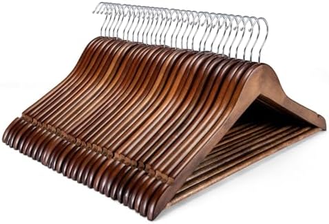 HOUSE DAY Premium Wooden Hangers 150 Pack, 17.5" Smooth Wood Hangers by HOUSEDAY