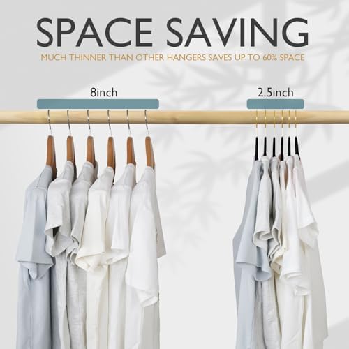 ManGotree Velvet Coat Hangers with 360° Swivel Gold Hook 66 Pack Black - Image 6