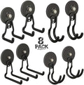 ULIBERMAGNET Heavy Duty Magnetic Garage Hooks,8 Pack Strong Large Magnet Hooks for Power Drill,Garden Tools,Hose,Pegboard,Garage, Workshop,Magnetic Storage Hooks for Indoor Outdoor Hanging(Black) by ULIBERMAGNET