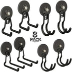 ULIBERMAGNET Heavy Duty Magnetic Garage Hooks,8 Pack Strong Large Magnet Hooks for Power Drill,Garden Tools,Hose,Pegboard,Garage, Workshop,Magnetic Storage Hooks for Indoor Outdoor Hanging(Black) by ULIBERMAGNET
