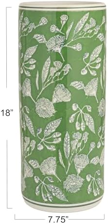 Creative Co-Op Ceramic Umbrella Stand, Green - Image 2