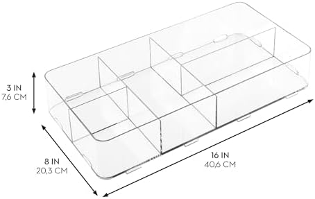 iDesign Interlocking 5-Section Drawer Organizer, Set of 2, Clear - Image 4