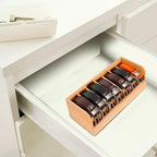 GTI Belt Organizer,2pcs 7 Compartments Belt Organizer for Closet and Drawer, Bamboo Display Case for Tie and Belt, Belt Storage Organizer for Men Women (Wooden) - Image 4