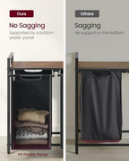 VASAGLE Laundry Hamper with Shelf, 3 Pull-Out Bags, 3 x 10.6 Gallons (40 L) - Image 5