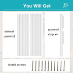 NeatiEase Slatwall Panel Wall Storage Systems, 2 x 4ft Slat Wall Paneling Garage Wall Organizer, Heavy Duty Wall Mounted PVC Wall Rack (White) - Image 4