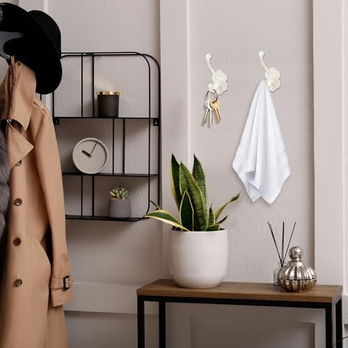 Zonon 8 Pcs White Vintage Antique Coat Hooks Wall Mounted - Image 6