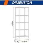 REGILLER 5-Wire Shelving Metal Storage Rack Adjustable Shelves,Standing Storage Shelf Units for Laundry Bathroom Kitchen Pantry Closet(White,11.8" D x 16.6" W x 53.5" H) - Image 3